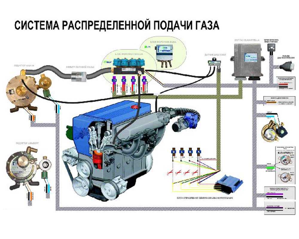 Схема подключения газового оборудования на автомобиле