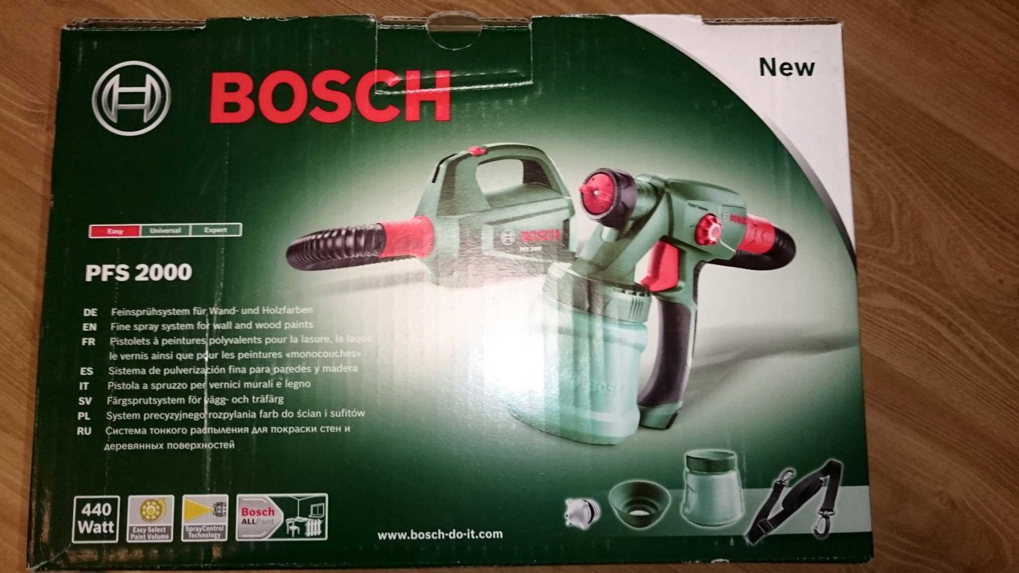 Bosch pfs 2000: обзор и характеристики электро краскопульта